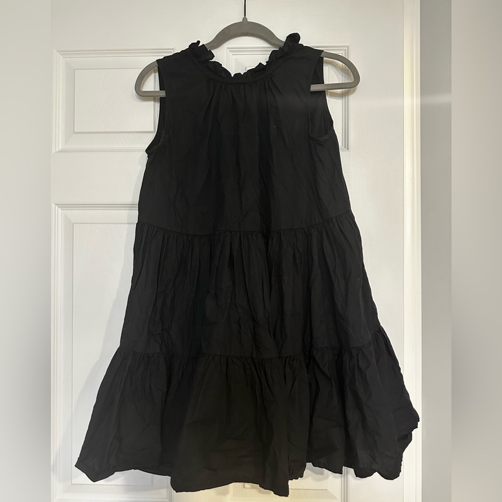 French Connection Black Sleeveless Tiered Mini Dress